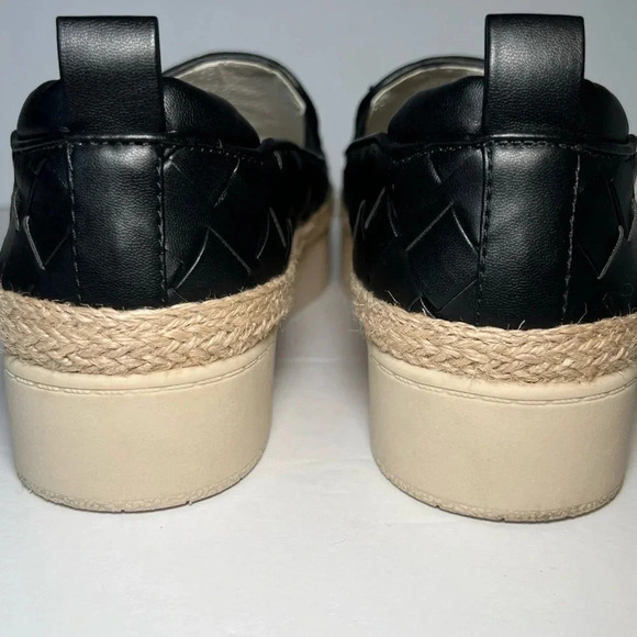 Franco Sarto Women's Hydee Slip On Shoe Size 10 Platform Flats Black Woven Vegan - Picture 6 of 13